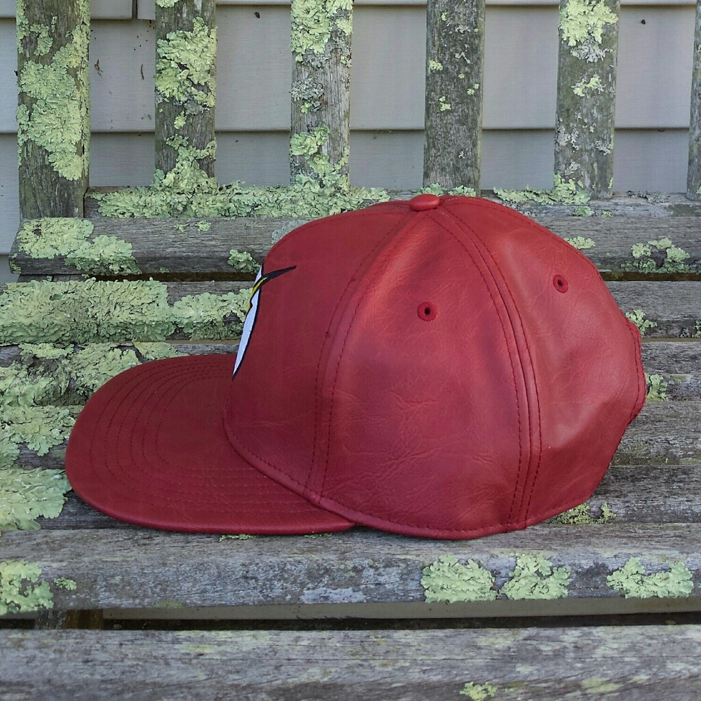 NWT Bioworld Red Faux Leather The Flash Cap Hat OS - Picture 4 of 9